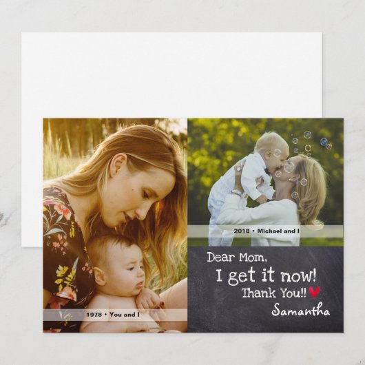 Muttertag, Personalisierte Fotos Einladung (Vorne/Hinten)