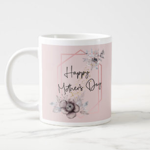 Muttertag Personalisiertes Bild Rosa Blumen Jumbo-Tasse