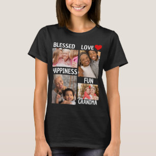 Muttertag   Personalisiertes Grandma 4 Foto T-Shirt