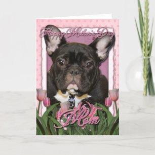 Muttertag - Pink Tulips - French Bulldog - Aquamar Karte