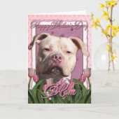 Muttertag - Pink Tulips - Pitbull - Jersey Girl Karte (Gelbe Blume)
