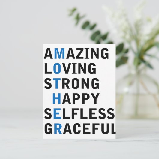 Muttertag Postkarte (Stehend Vorderseite)