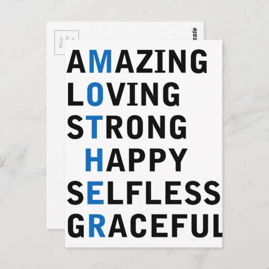 Muttertag Postkarte (Vorne/Hinten)