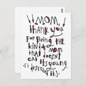 Muttertag Postkarte (Vorne/Hinten)