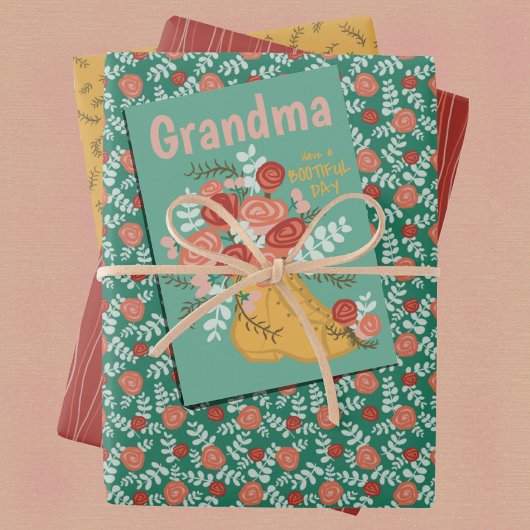 Muttertag Punny Floral Collection Geschenkpapier Set