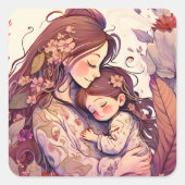 Muttertag  quadratischer aufkleber (Vorderseite)