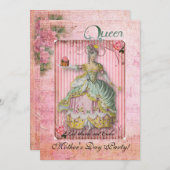 Muttertag Queen Party Einladung (Vorne/Hinten)