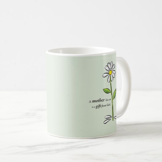 Muttertag Religious Green Daisy Blume Kaffeetasse (VorderseiteRechts)