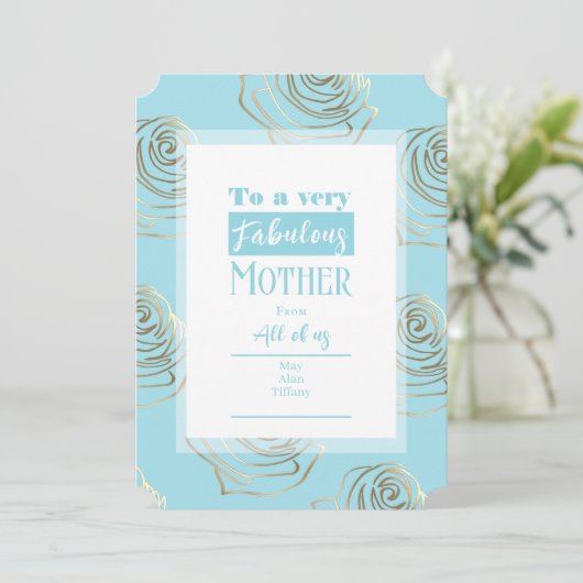 Muttertag Robin Egg Blue Card Feiertagskarte (Stehend Vorderseite)