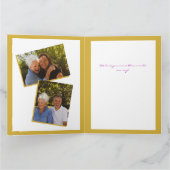 Muttertag Rosa Blume Gold Spritzer 2 Fotos Karte (Innenseite)