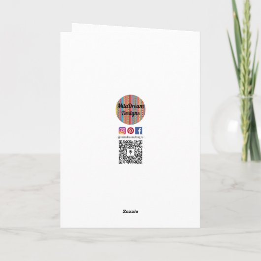 Muttertag Rosa Blume Karte (Rückseite)