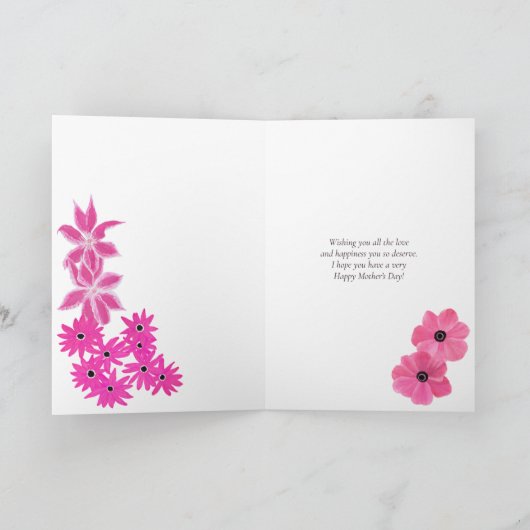 Muttertag Rosa Blume Karte (Innenseite)