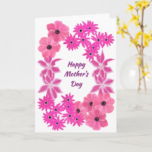 Muttertag Rosa Blume Karte (Gelbe Blume)