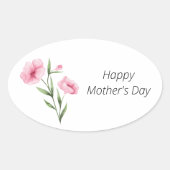 Muttertag rosa Blumenaufkleber Ovaler Aufkleber (Vorderseite)