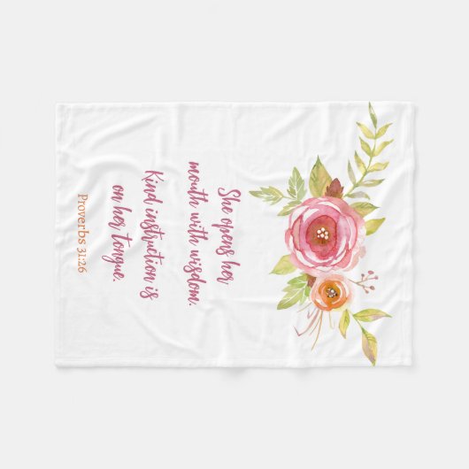 Muttertag Rosa Blumensprichwörterbuch Fleecedecke (Vorderseite (Horizontal))