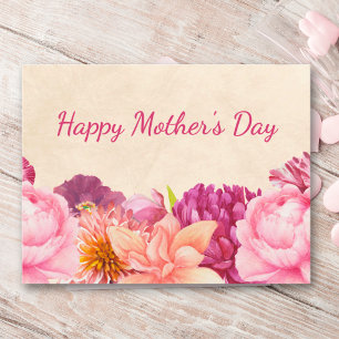 Muttertag Rosa Florales Elegantes Design Feiertagspostkarte