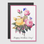 Muttertag Rosa Gelbe Rosen Lila Schmetterling Magnetkarte (Vorne/Hinten)