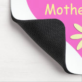 Muttertag Rosa Herz und gelbe Blumen Mousepad (Ecke)