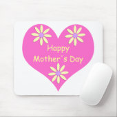 Muttertag Rosa Herz und gelbe Blumen Mousepad (Mit Mouse)