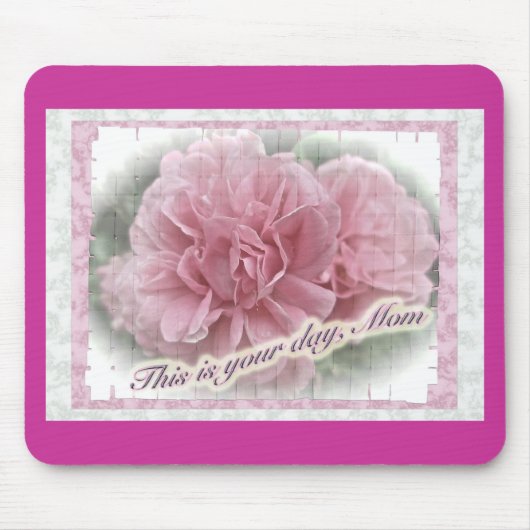 Muttertag rosa Kletterrosa Rose blüht Mousepad (Vorne)