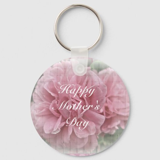 Muttertag rosa Kletterrosa Rose blüht Schlüsselanhänger (Vorderseite)