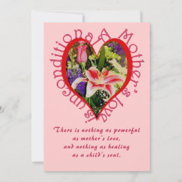 Muttertag Rosa Liebe Blumengedicht bedingungsloses Feiertagskarte