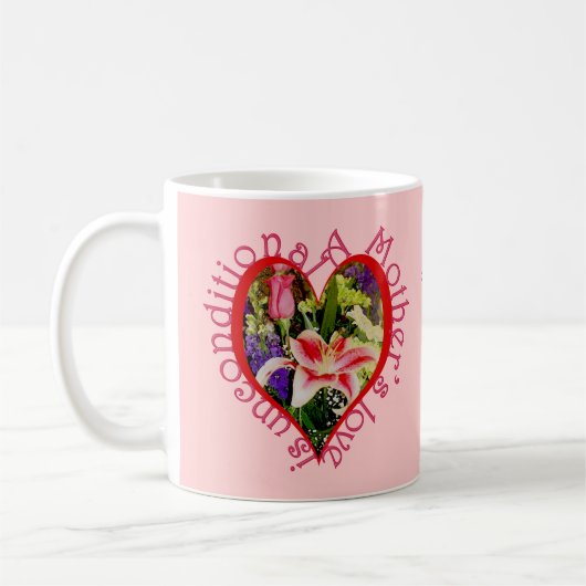 Muttertag Rosa Liebe Blumengedicht bedingungsloses Kaffeetasse (Links)