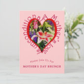 Muttertag Rosa Liebe Brunch Einladung (Stehend Vorderseite)