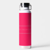 Muttertag, Rosa Liebesherz- und Blumenmuster Trinkflasche (Rückseite)