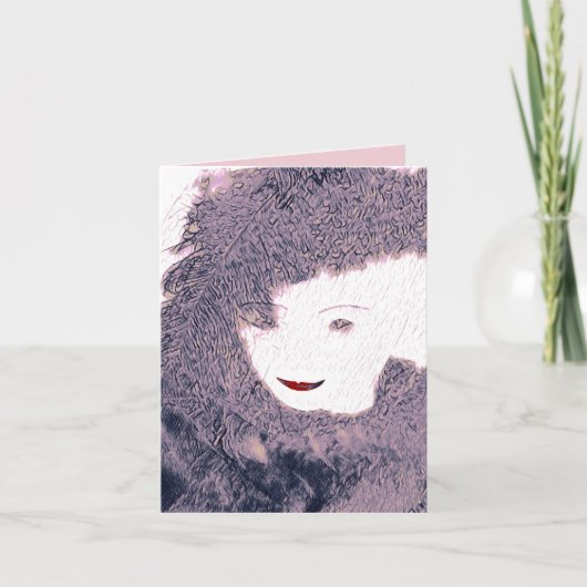 Muttertag rosa lila schöner Wunsch Karte (Vorderseite)