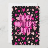 Muttertag rosa Neon Herz Grußkarte Feiertagskarte (Vorderseite)