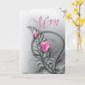 Muttertag rosa Rosen Karte (Gelbe Blume)