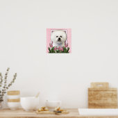 Muttertag - Rosa Tulips - Bichon Frise Poster (Küche)