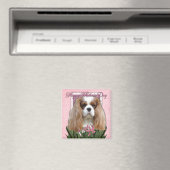 Muttertag - Rosa Tulips - Cavalier - Blenheim Magnet (In Situ (Geschirrspüler))