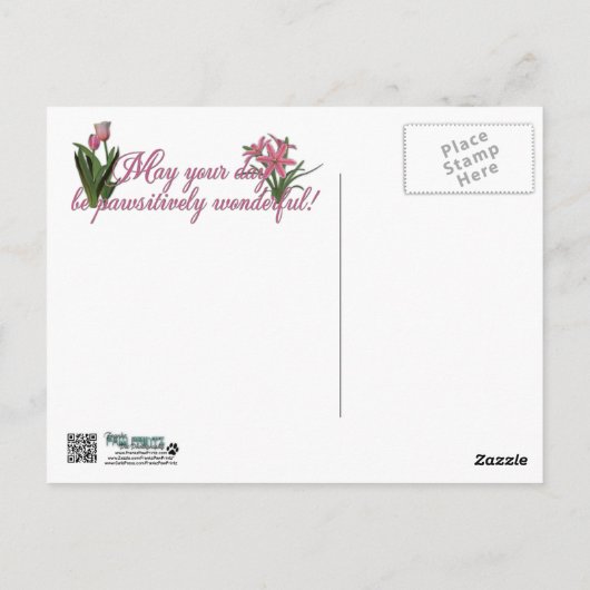 Muttertag - Rosa Tulips - Cocker Spaniel Postkarte (Rückseite)