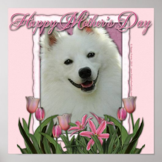 Muttertag - Rosa Tulips - Deutscher Schäferhund Poster (Vorne)