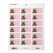 Muttertag - Rosa Tulips - Goldendoodle Adressaufkleber (Vorne)