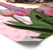 Muttertag - Rosa Tulips - Mops Poster (Ecke)