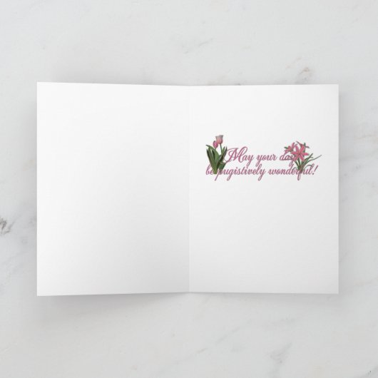 Muttertag - Rosa Tulips - Mops - Ruffe Karte (Innenseite)