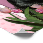 Muttertag - Rosa Tulips - Mops - Ruffe Poster (Ecke)