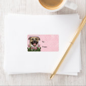 Muttertag - Rosa Tulips - Pitbull - Tigger Adressaufkleber (Insitu)