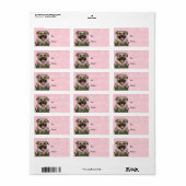 Muttertag - Rosa Tulips - Pitbull - Tigger Adressaufkleber (Vorne)