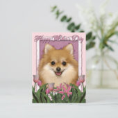 Muttertag - Rosa Tulips - Spitz Postkarte (Stehend Vorderseite)