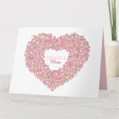 Muttertag rosa Tulpe Herz Bouquet Tintenkunst Karte (Vorderseite)