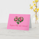 Muttertag rosa Tulpenherzen Karte Französisch (Gelbe Blume)