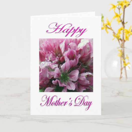 Muttertag Rosa und grüne Blume Karte (Gelbe Blume)