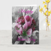 Muttertag Rosa und grüne Blume Karte (Gelbe Blume)