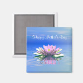 Muttertag rosa Wasserlilie Magnet (Vorderseite/Rückseite)