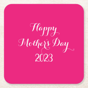 Muttertag rosa weiß, farbig Niedlich Rechteckiger Pappuntersetzer