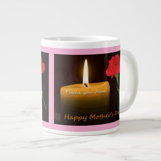 Muttertag-Rote Rose Jumbo-Tasse (Vorderseite Rechts)